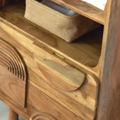 Made in Meubles Colonne de salle de bain en bois d'acacia Tilio