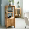 Made in Meubles Colonne en bois d'acacia massif Emyr