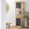 Made in Meubles Colonne en bois de manguier 2 portes Sahara
