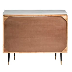 Made in Meubles Commode en bois d'acacia et marbre blanc Judith