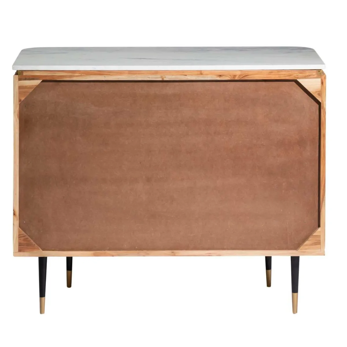 Made in Meubles Commode en bois d'acacia et marbre blanc Judith