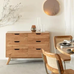 Made in Meubles Commode en bois d'acacia massif Iwa