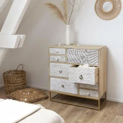 Made in Meubles Commode en bois de manguier et métal Vic