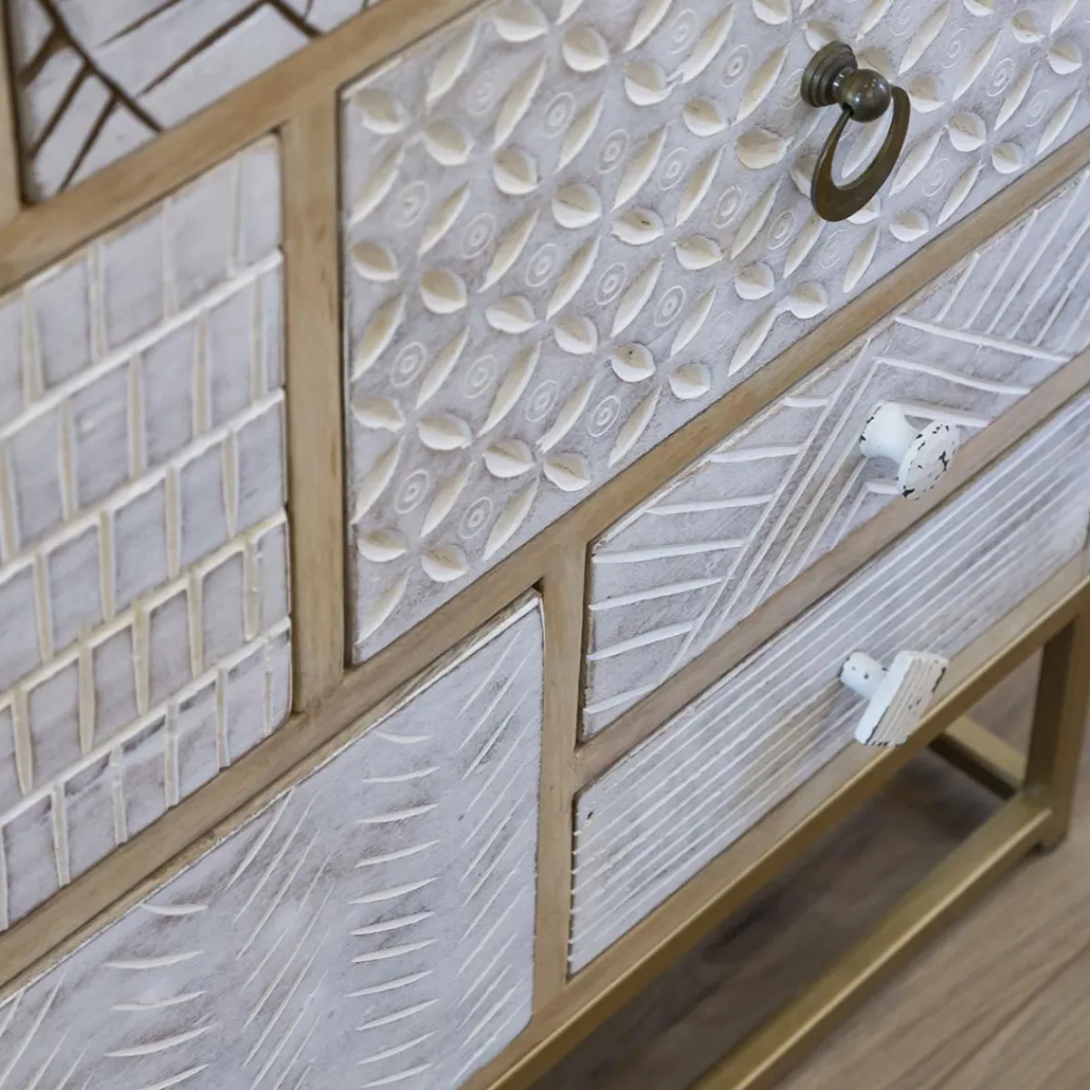 Made in Meubles Commode en bois de manguier et métal Vic