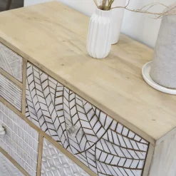 Made in Meubles Commode en bois de manguier et métal Vic