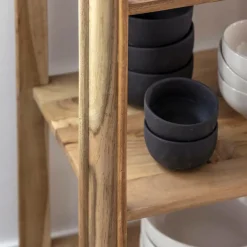 Made in Meubles Console avec tiroir en bois d'acacia et marbre Emyr