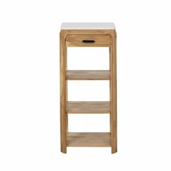Made in Meubles Console avec tiroir en bois d'acacia et marbre Emyr