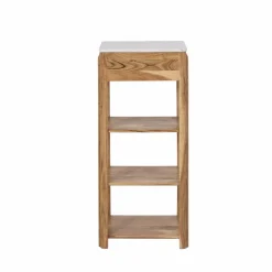 Made in Meubles Console avec tiroir en bois d'acacia et marbre Emyr