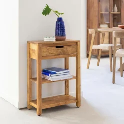 Made in Meubles Console avec tiroir en bois d'acacia Orane