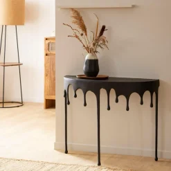 Made in Meubles Console en aluminium noir Calypso