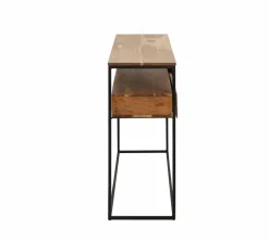 Made in Meubles Console en bois d'acacia et métal Etienne