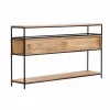 Made in Meubles Console en bois d'acacia et métal Montréal