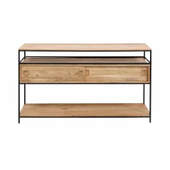 Made in Meubles Console en bois d'acacia et métal Montréal