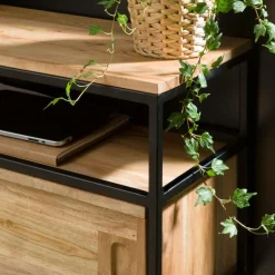 Made in Meubles Console en bois d'acacia et métal Montréal