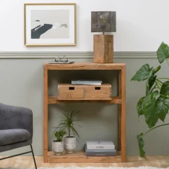 Made in Meubles Console en bois d’acacia massif Oslo