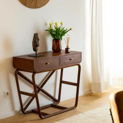 Made in Meubles Console en bois de manguier Sam