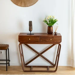 Made in Meubles Console en bois de manguier Sam