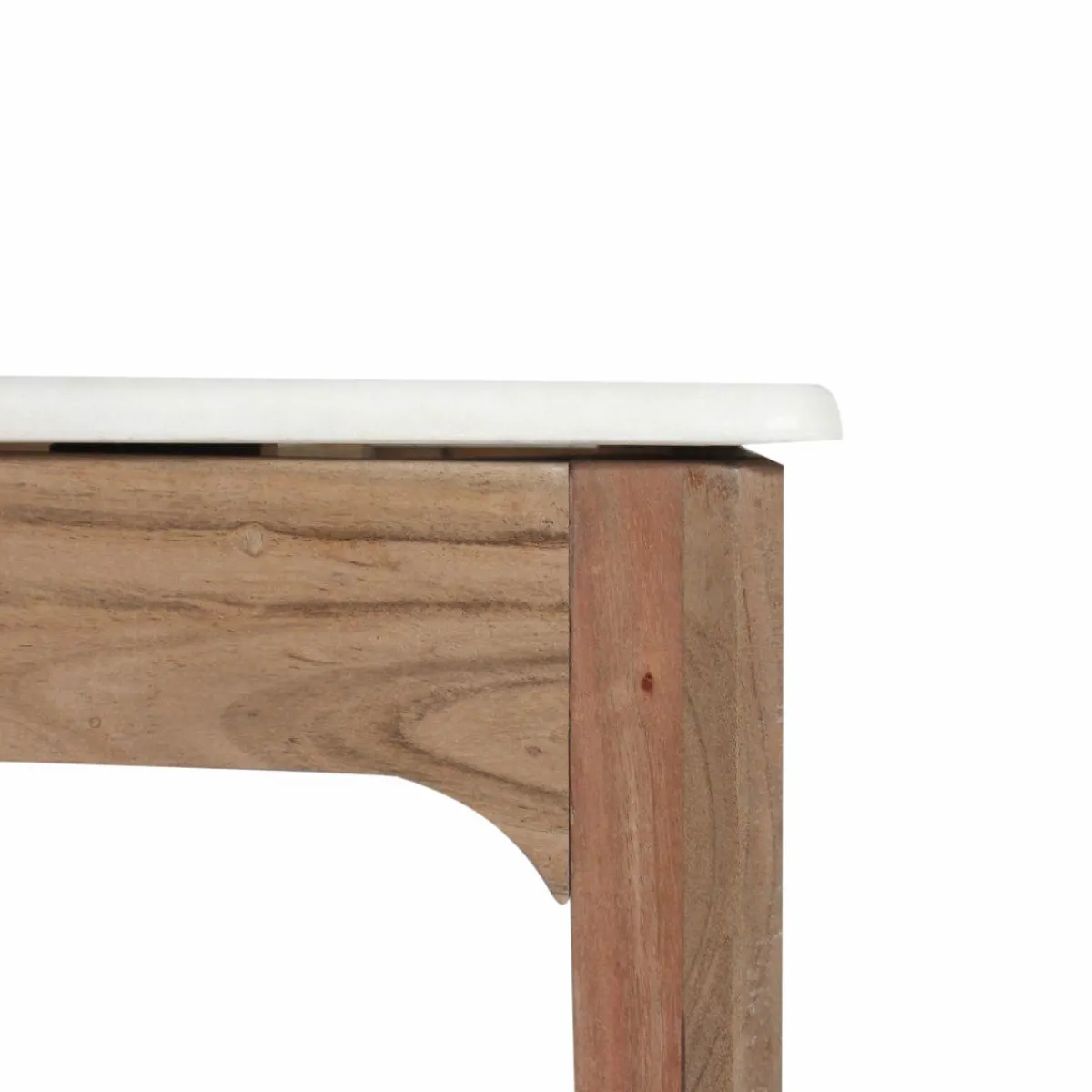 Made in Meubles Console en bois de manguier et marbre Arthuro