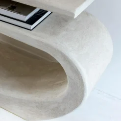 Made in Meubles Console en bois effet béton blanc Danaé