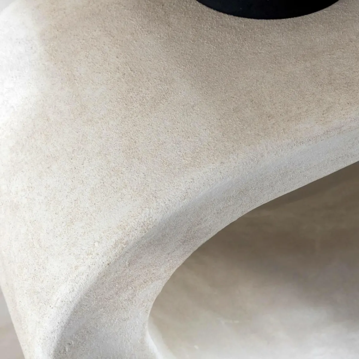 Made in Meubles Console en bois effet béton blanc Danaé