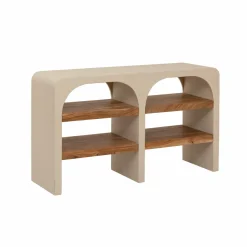 Made in Meubles Console en bois effet béton et bois d'acacia Dalva