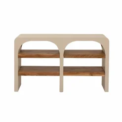 Made in Meubles Console en bois effet béton et bois d'acacia Dalva