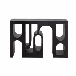 Made in Meubles Console en chêne massif noir Octave