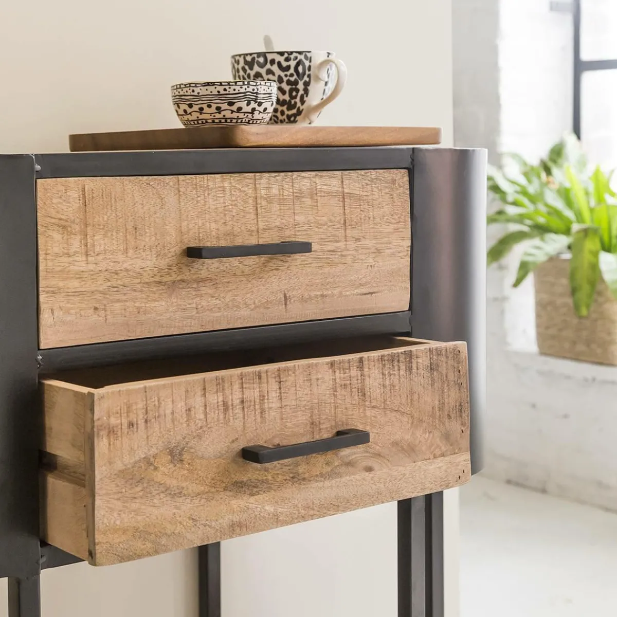 Made in Meubles Console en métal Achille