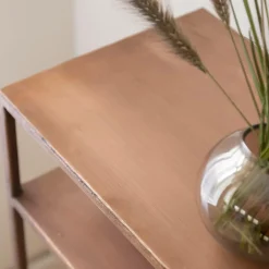 Made in Meubles Console en métal effet cuivre Lima