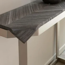 Made in Meubles Console en métal et marbre Noé