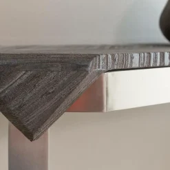 Made in Meubles Console en métal et marbre Noé