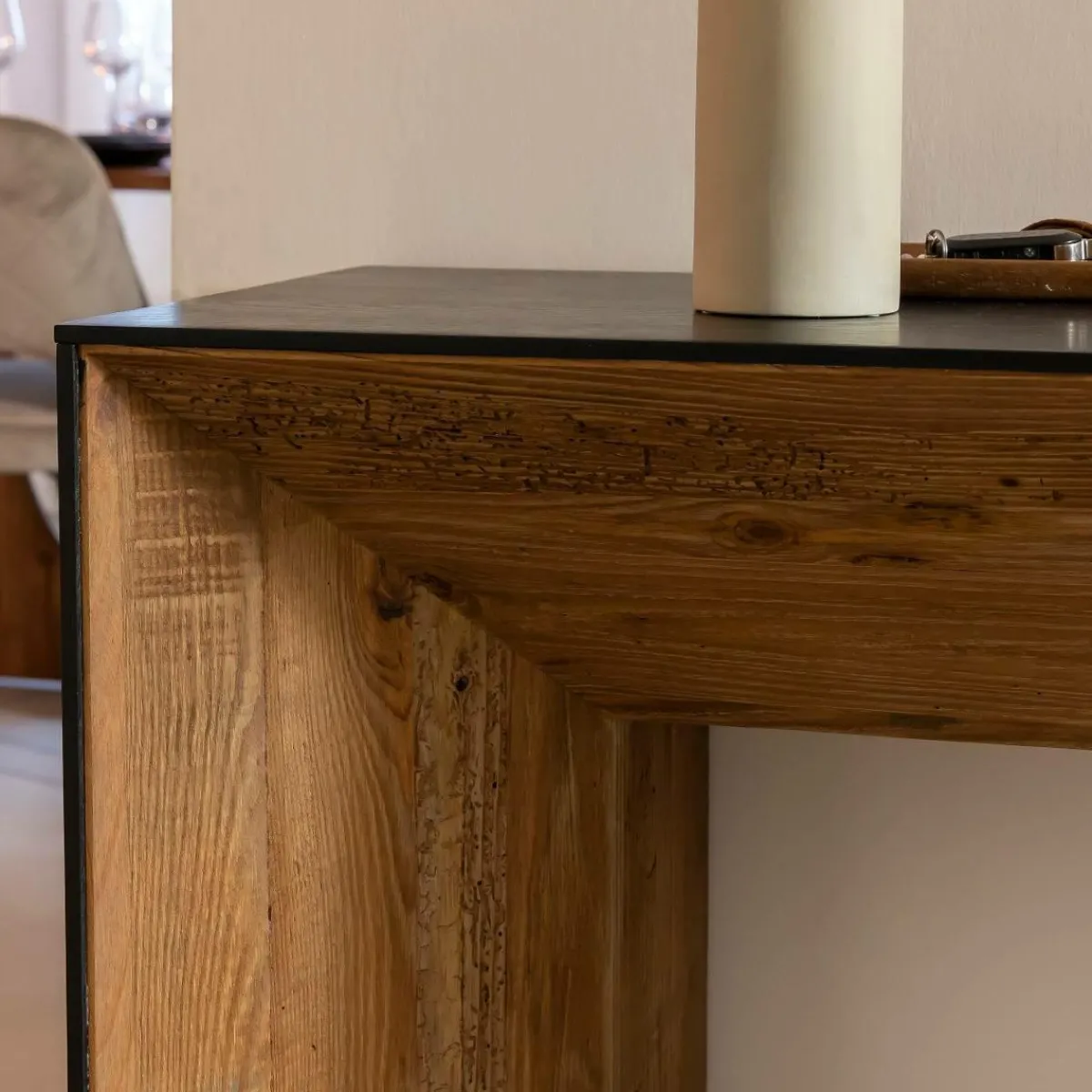 Made in Meubles Console en pin recyclé Constance