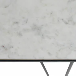 Made in Meubles Console pieds compas en marbre blanc et métal Marceau