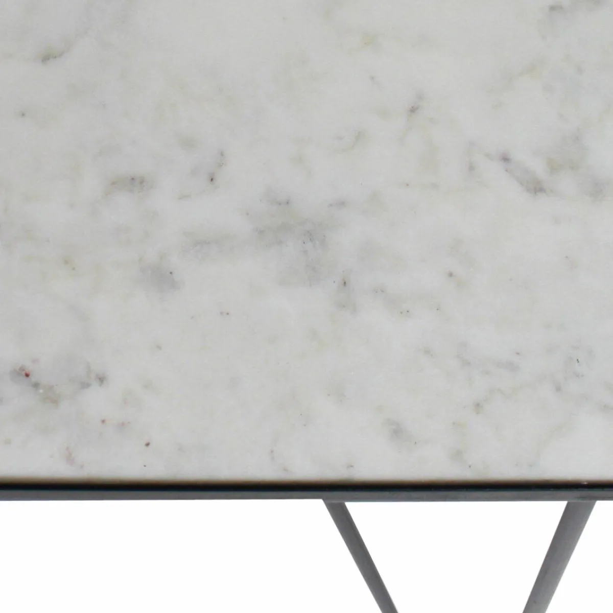 Made in Meubles Console pieds compas en marbre blanc et métal Marceau