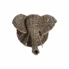 Made in Meubles Décoration murale éléphant en rotin Rattan