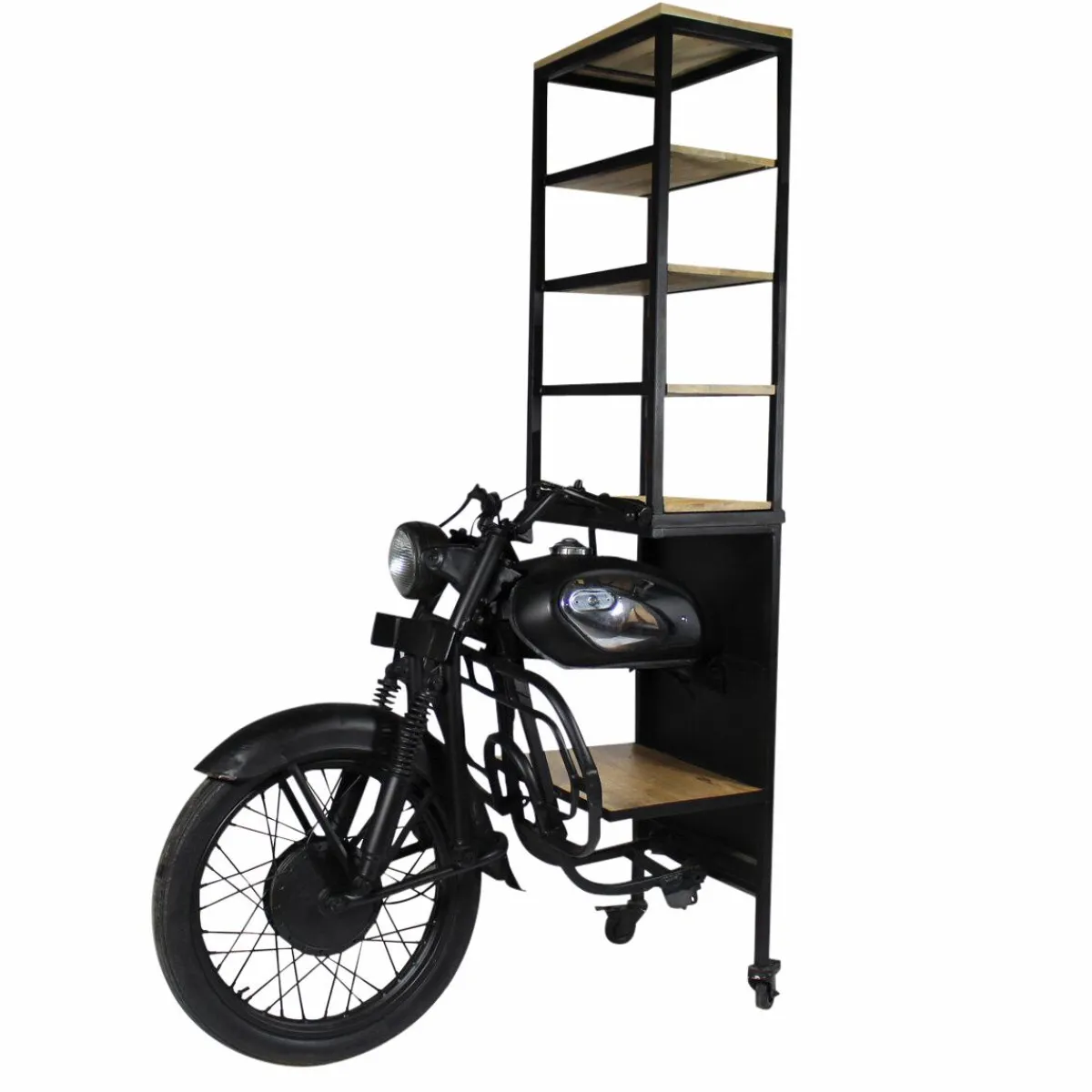 Made in Meubles Etagère avant de moto en métal noir Tata