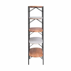 Made in Meubles Etagère en bois d'acacia et marbre Scott