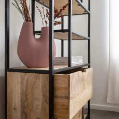 Made in Meubles Etagère en bois de manguier et métal Maxence