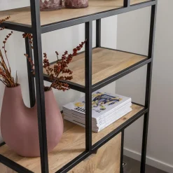 Made in Meubles Etagère en bois de manguier et métal Maxence