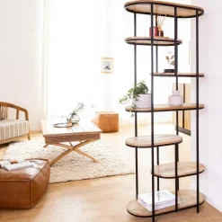 Made in Meubles Etagère en bois de manguier et métal Owen