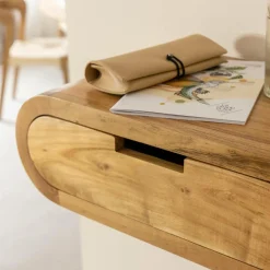 Made in Meubles Etagère murale arrondie en bois d'acacia Orane