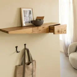 Made in Meubles Etagère murale asymétrique en bois d'acacia Orane
