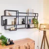 Made in Meubles Etagère murale en bois de manguier et métal Jacynthe