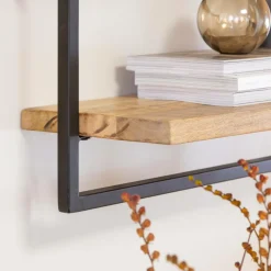 Made in Meubles Etagère murale en bois de manguier grand modèle Joie
