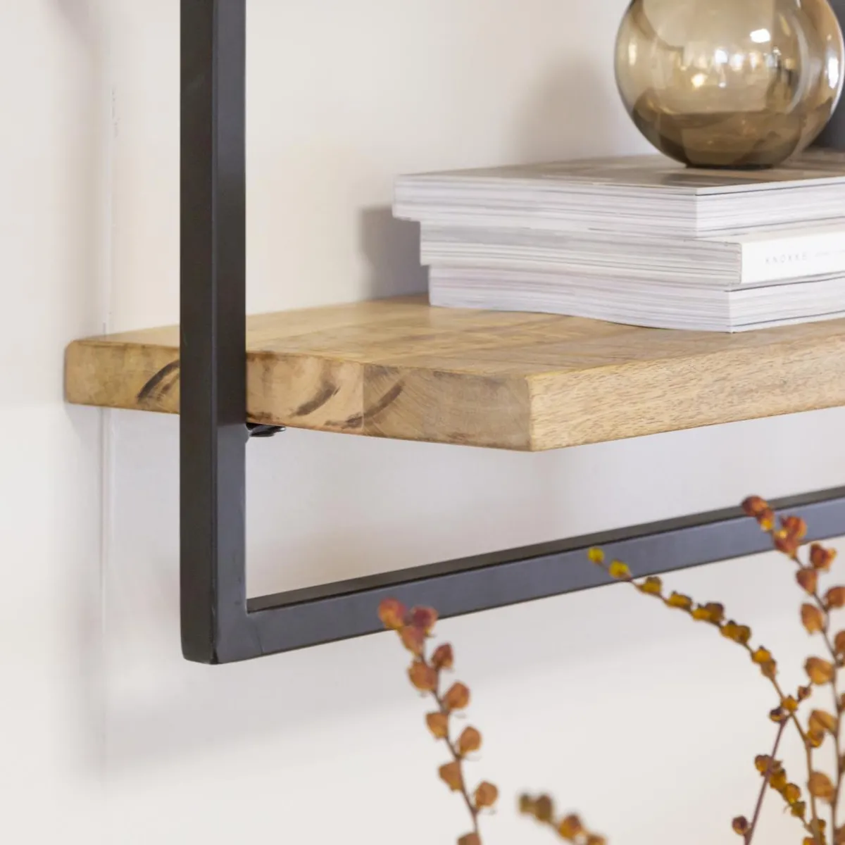 Made in Meubles Etagère murale en bois de manguier petit modèle Joie