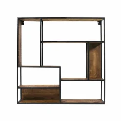 Made in Meubles Etagère murale en métal et bois de manguier Marcel