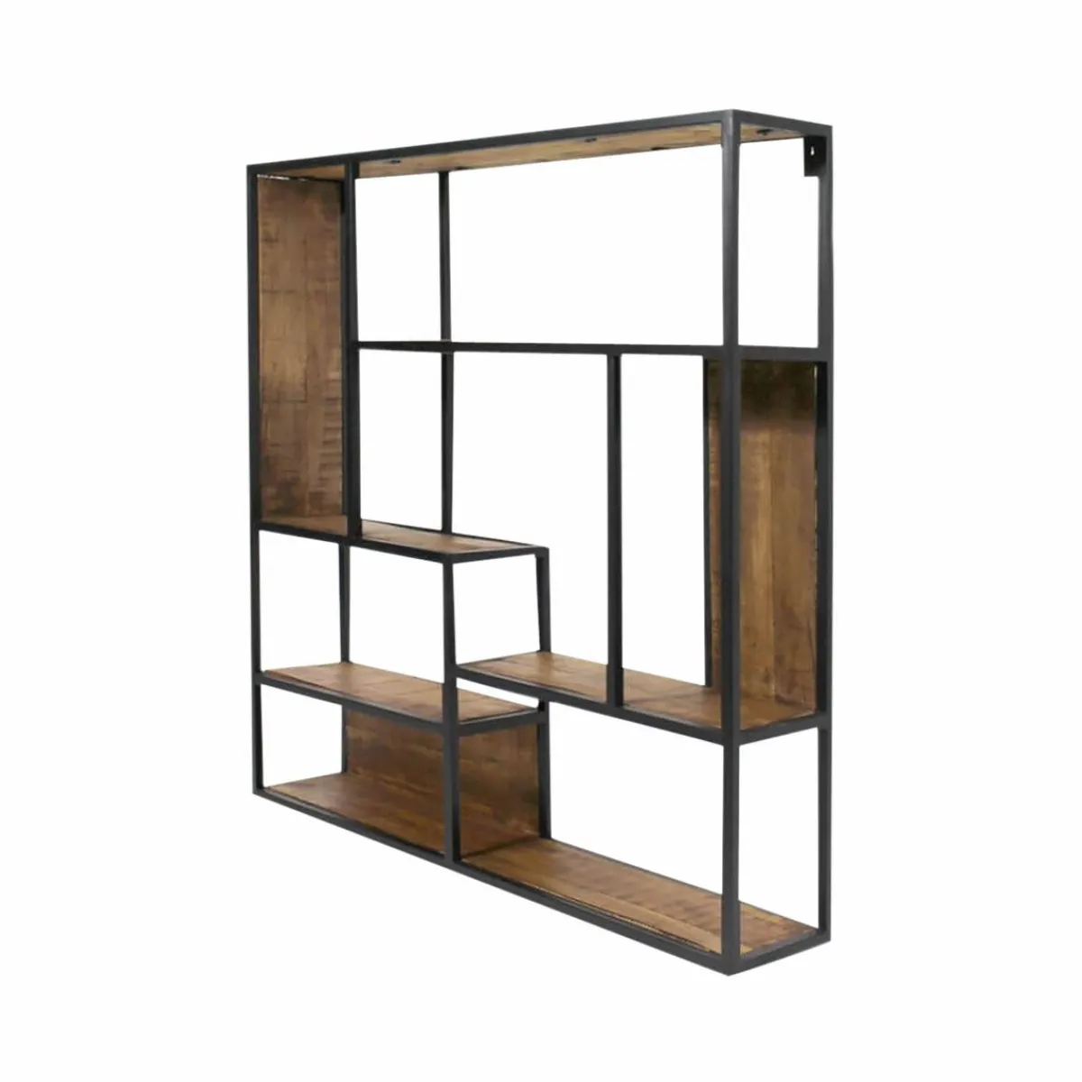 Made in Meubles Etagère murale en métal et bois de manguier Marcel