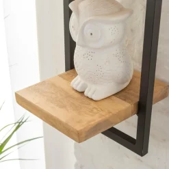 Made in Meubles Etagère murale haute en bois de manguier Joie