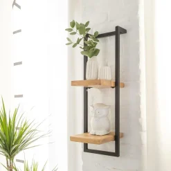 Made in Meubles Etagère murale haute en bois de manguier Joie