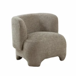 Made in Meubles Fauteuil arrondi en tissu taupe Norton